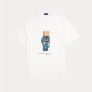 Polo by Ralph Lauren with graphic Bear Jersey white short sleeve T-Shirt - NWT